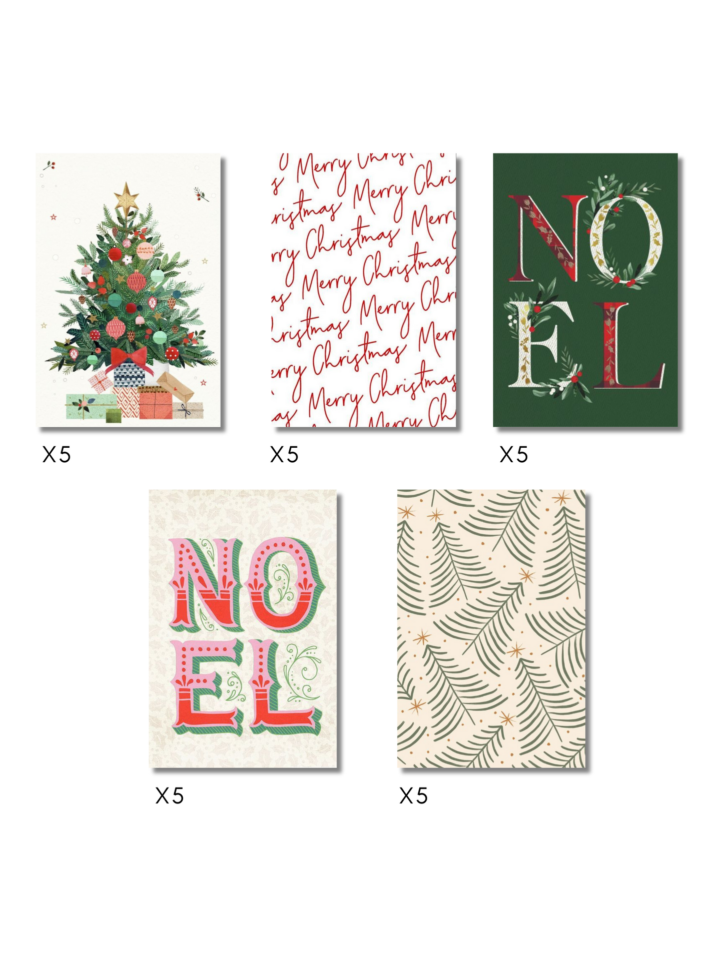 Pack 25 cartes de voeux Noël N°1