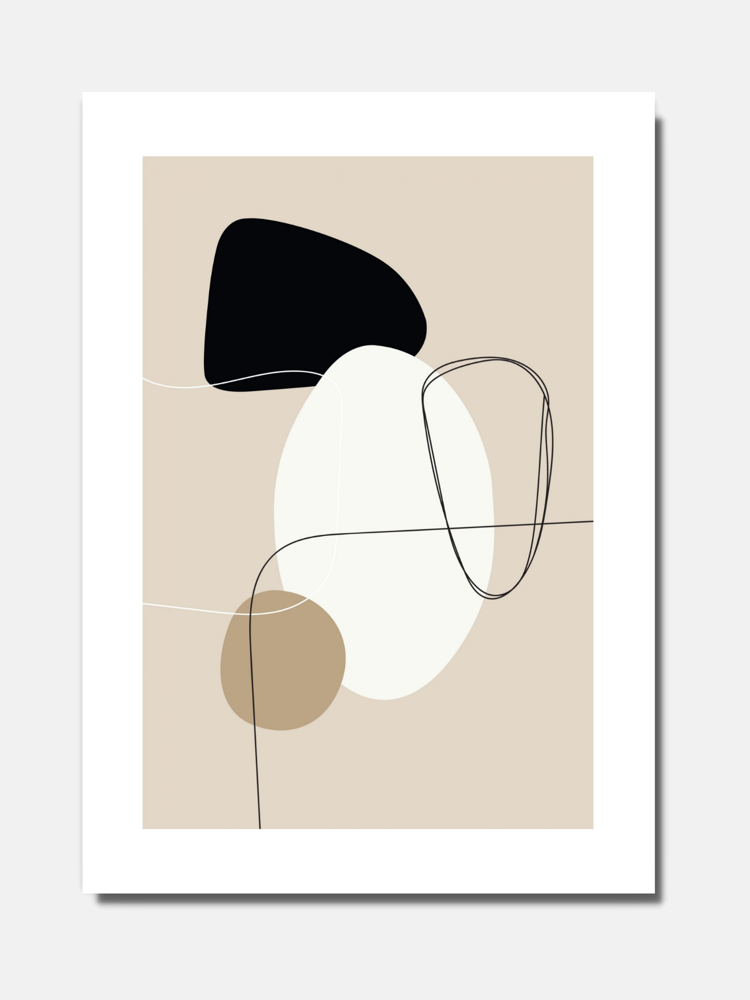 Abstract shape - Beige & Black - BELHUES