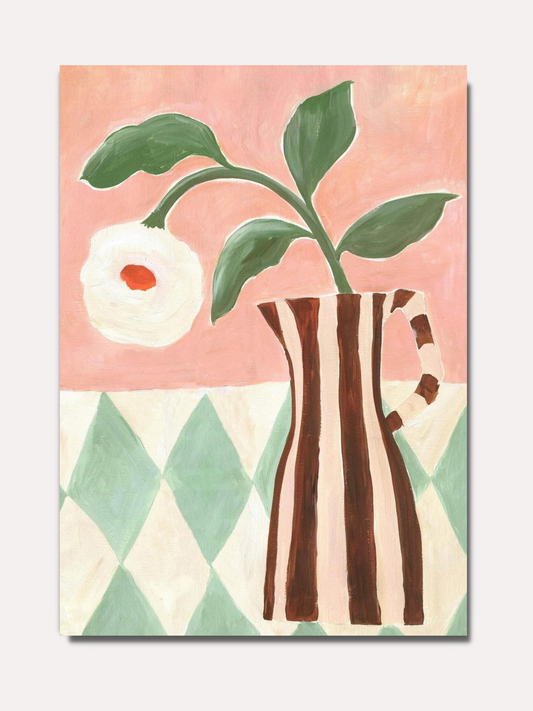 Abstract vase with a flower