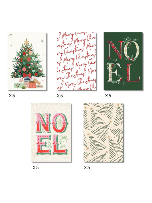 Pack 25 cartes de voeux Noël N°1