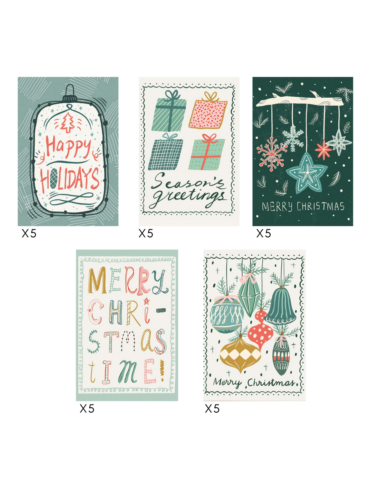 Pack 25 cartes de voeux Noël N°2