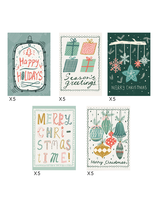Pack 25 cartes de voeux Noël N°2