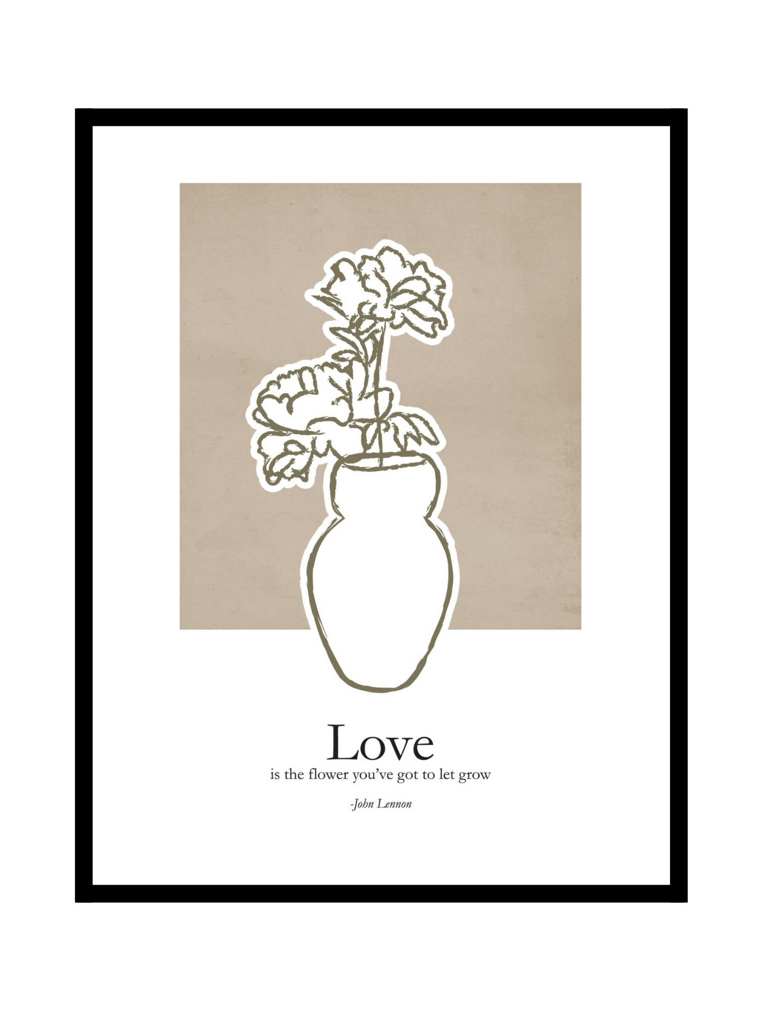 Abstract vase - Love quote - BELHUES