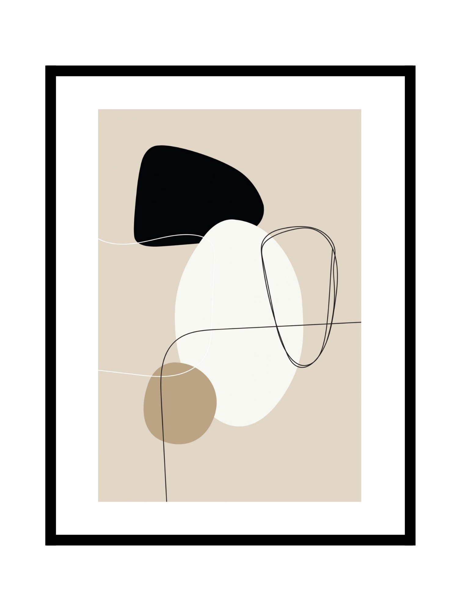 Abstract shape - Beige & Black - BELHUES