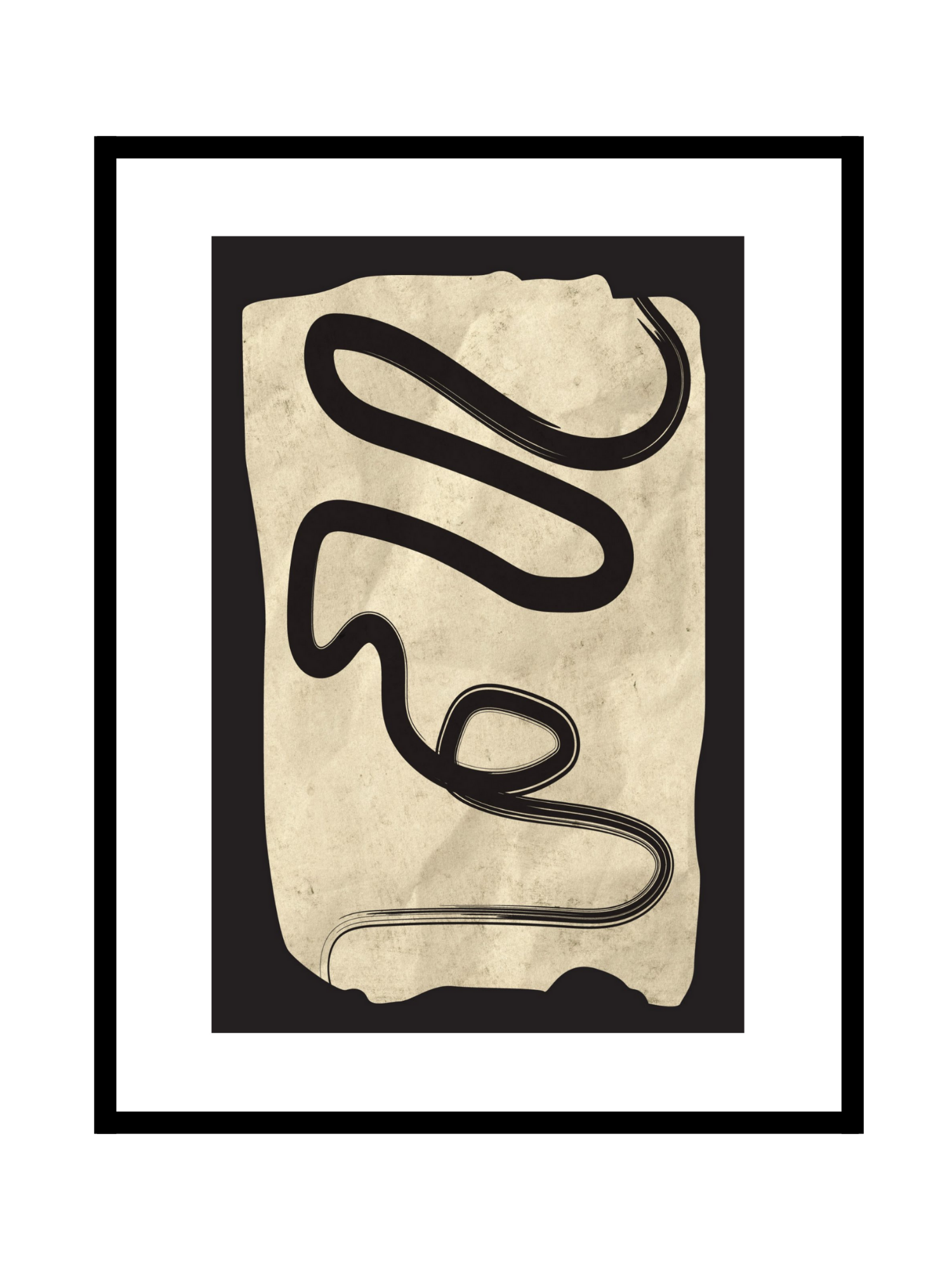 Abstract shape - Black and Gold N°1 - BELHUES